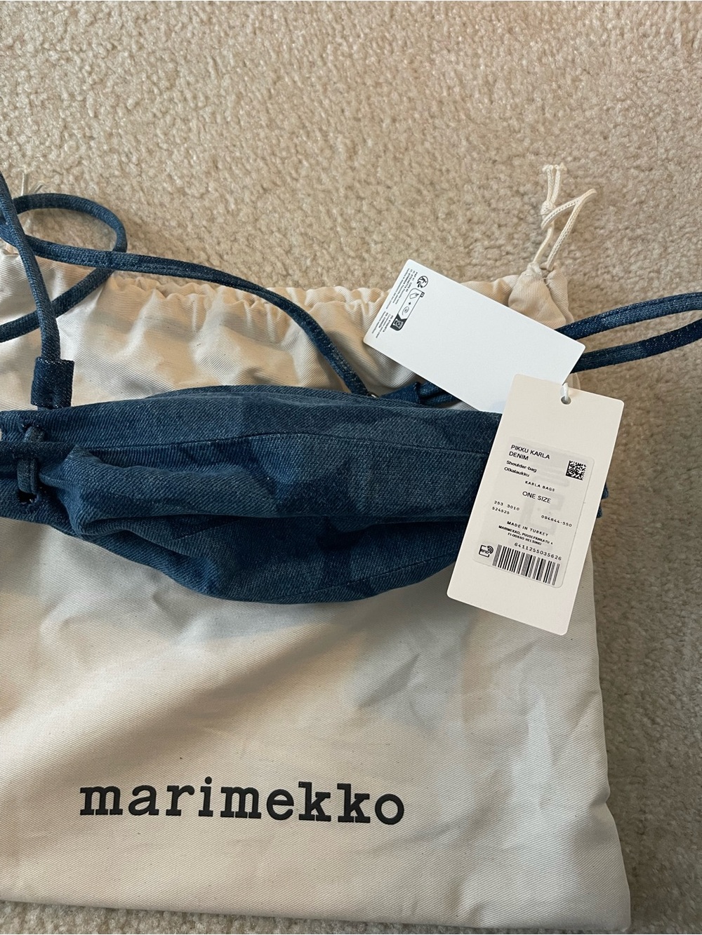 New with Tags Marimekko Pikku Karla Denim Bag